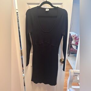 NWT Abercrombie & Fitch Black Ribbed Knit Sweater Dress w/Scoop Neck. Size XLT